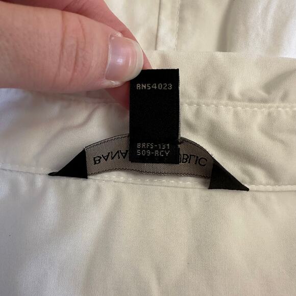 Banana Republic White Cotton Poplin Shirt Dress Women’s L Midi Button Front - Picture 9 of 11